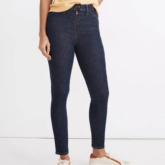 10" High-Rise Skinny Crop Jeans in Macarthur Wash: Exposed Zip Edition size 26 - Picture 2 of 7